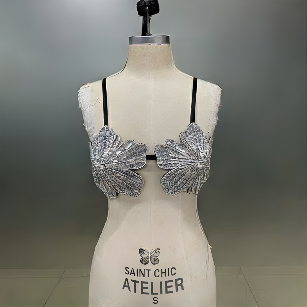 FLORA Crystal Bra Top-top-SAINT CHIC