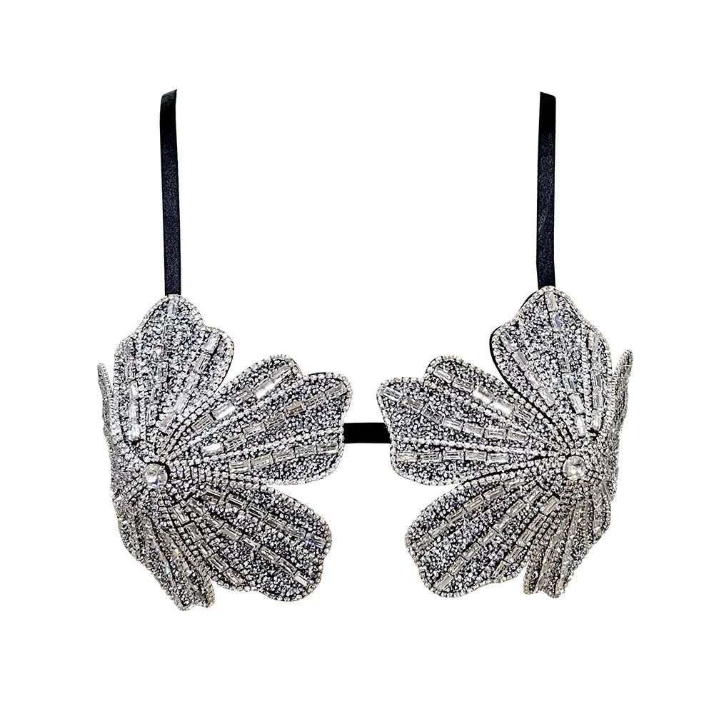 FLORA Crystal Bra Top-top-SAINT CHIC