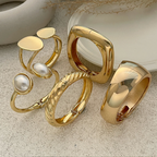 GILDED STATEMENT Bangle Set-bracelet-SAINT CHIC