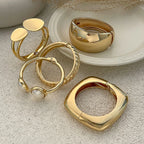 GILDED STATEMENT Bangle Set-bracelet-SAINT CHIC