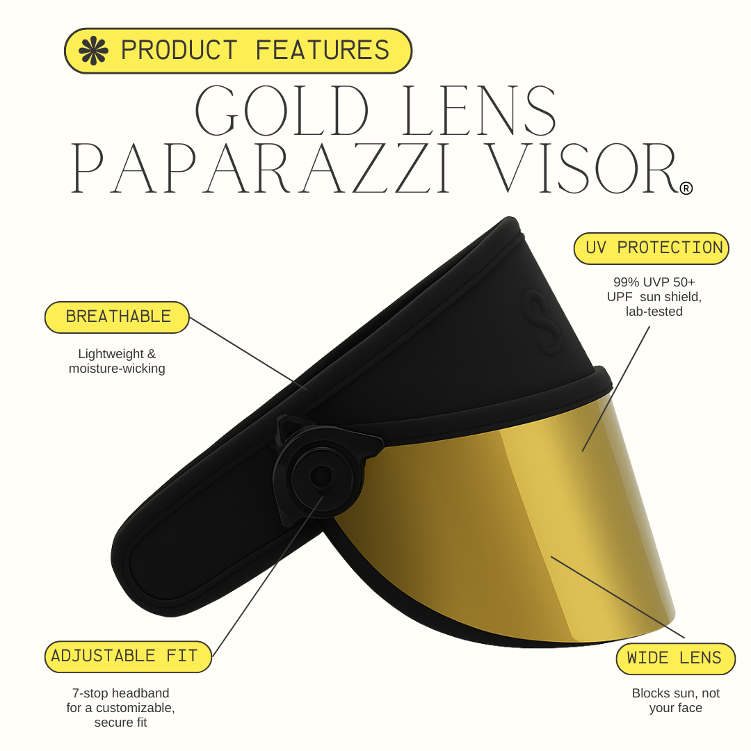 GOLD LENS PAPARAZZI VISOR® 2.0 Sun Hat-UV Visor-SAINT CHIC