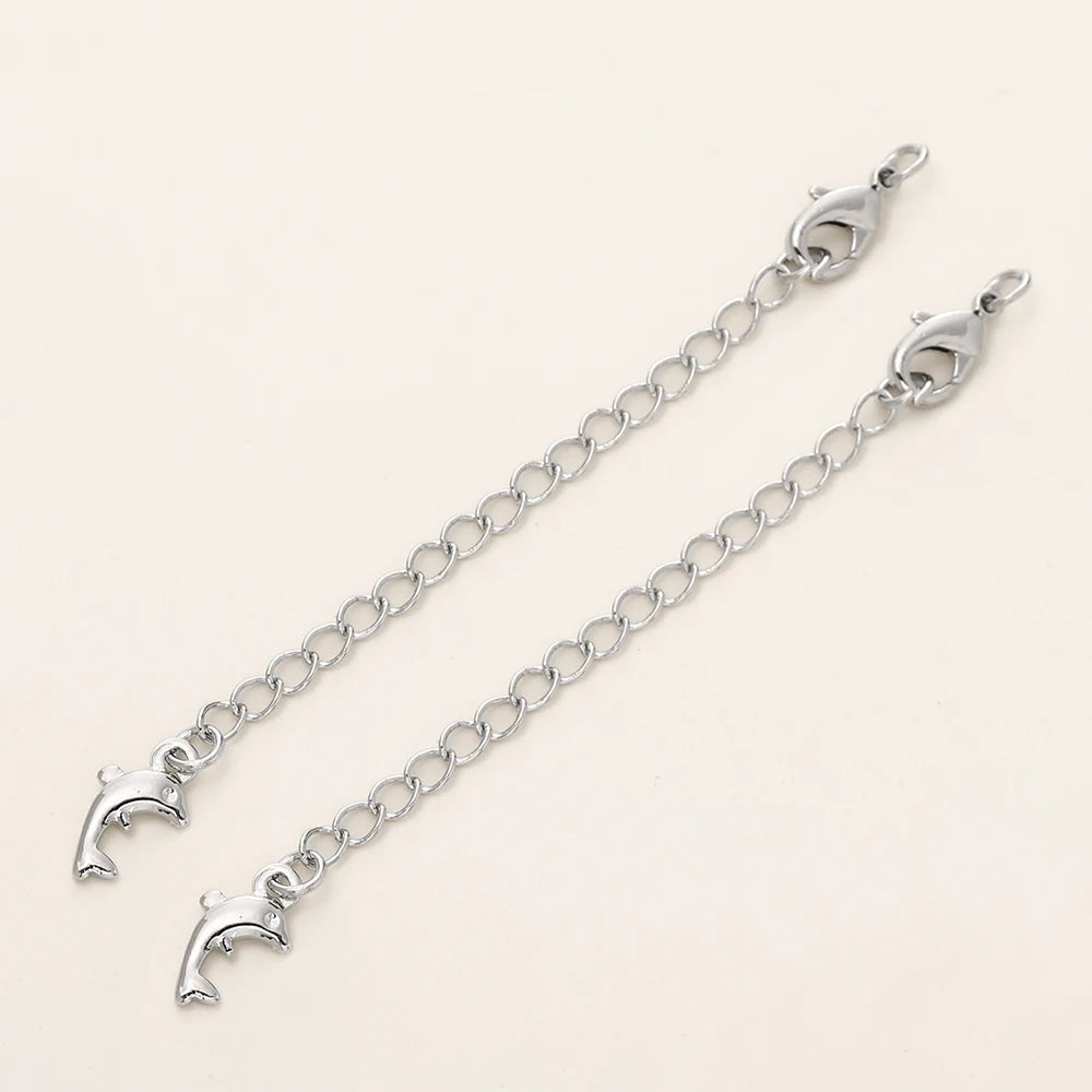 GOLD PLATED EXTENSION CHAINS – 5pc Charm Set with Lobster Clasps-Jewelry-SAINT CHIC