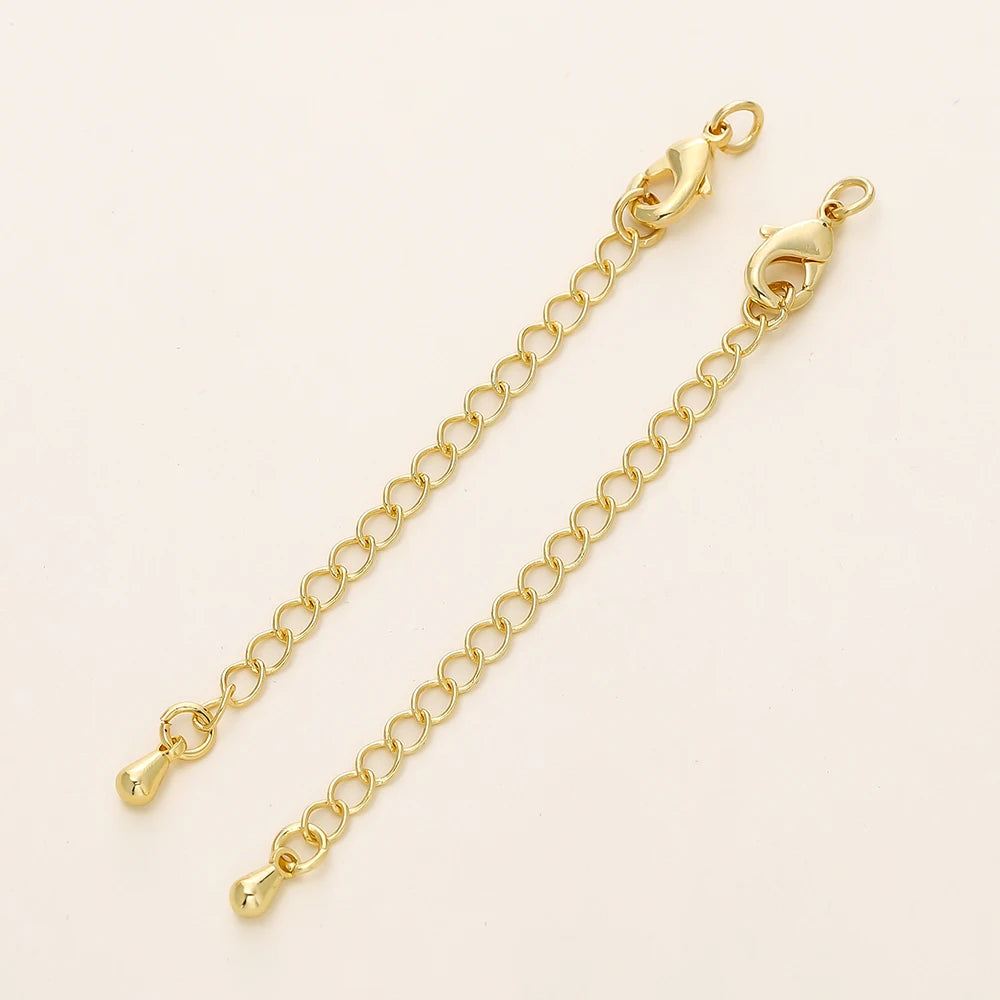 GOLD PLATED EXTENSION CHAINS – 5pc Charm Set with Lobster Clasps-Jewelry-SAINT CHIC