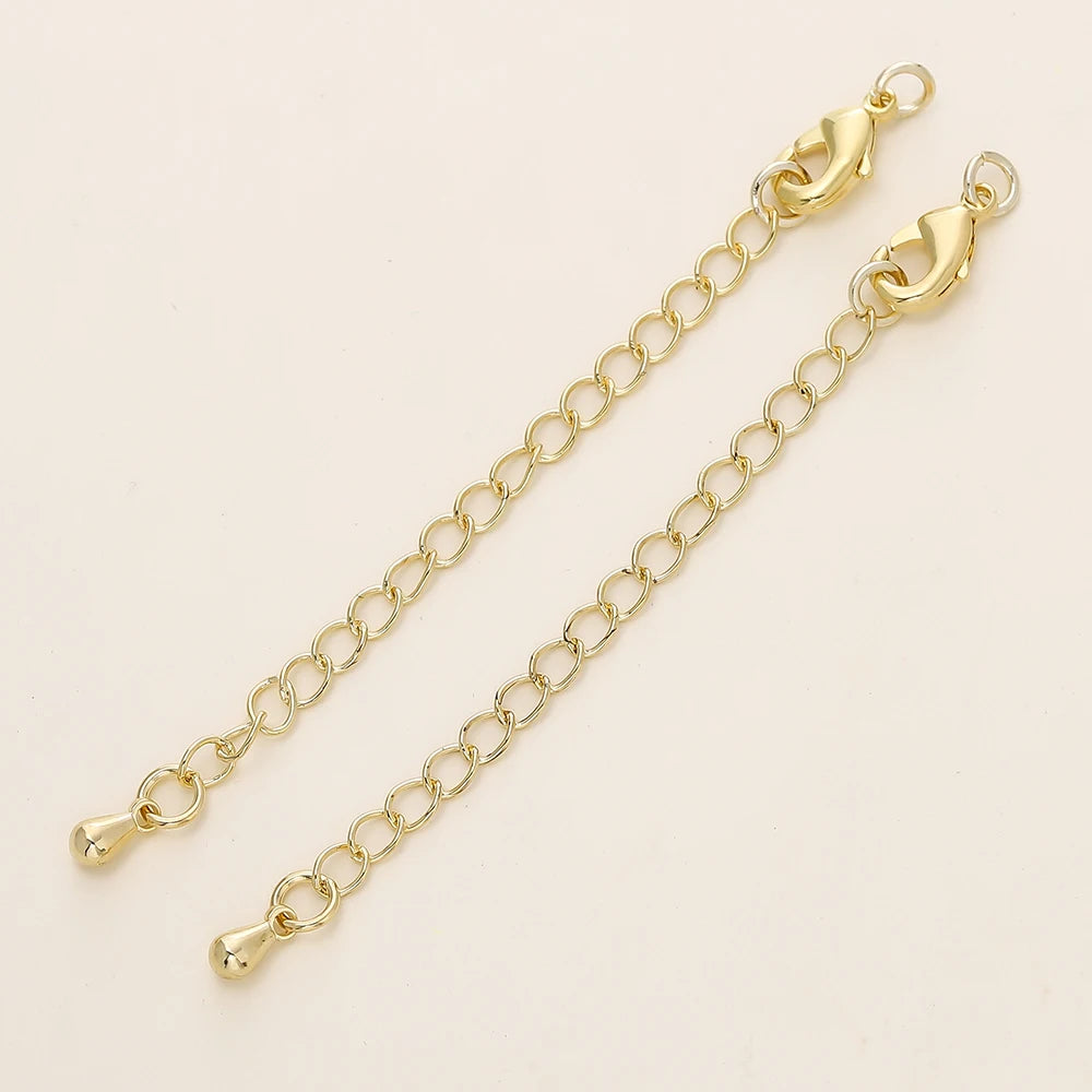 GOLD PLATED EXTENSION CHAINS – 5pc Charm Set with Lobster Clasps-Jewelry-SAINT CHIC