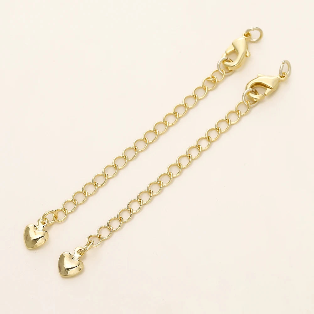 GOLD PLATED EXTENSION CHAINS – 5pc Charm Set with Lobster Clasps-Jewelry-SAINT CHIC