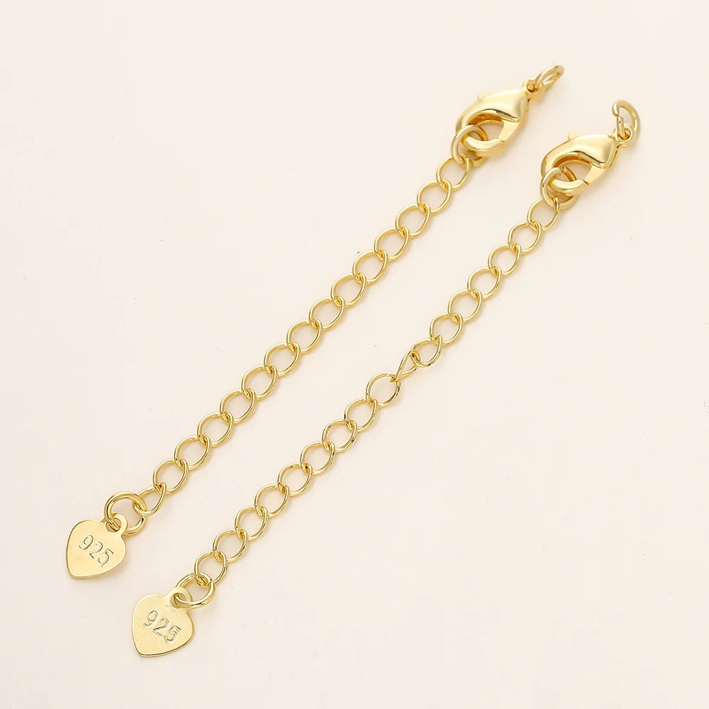 GOLD PLATED EXTENSION CHAINS – 5pc Charm Set with Lobster Clasps-Jewelry-SAINT CHIC