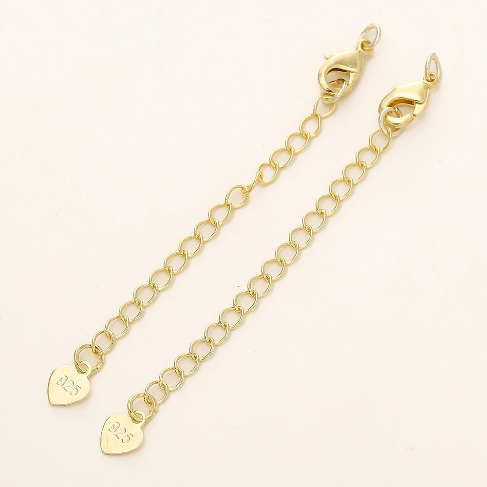 GOLD PLATED EXTENSION CHAINS – 5pc Charm Set with Lobster Clasps-Jewelry-SAINT CHIC