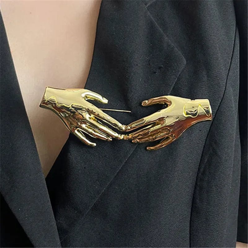 HANDS Sculptural Brooch-brooch-SAINT CHIC