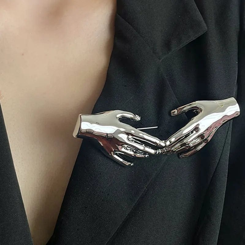 HANDS Sculptural Brooch-brooch-SAINT CHIC