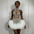 ICE SWAN Mini Dress-dress-SAINT CHIC