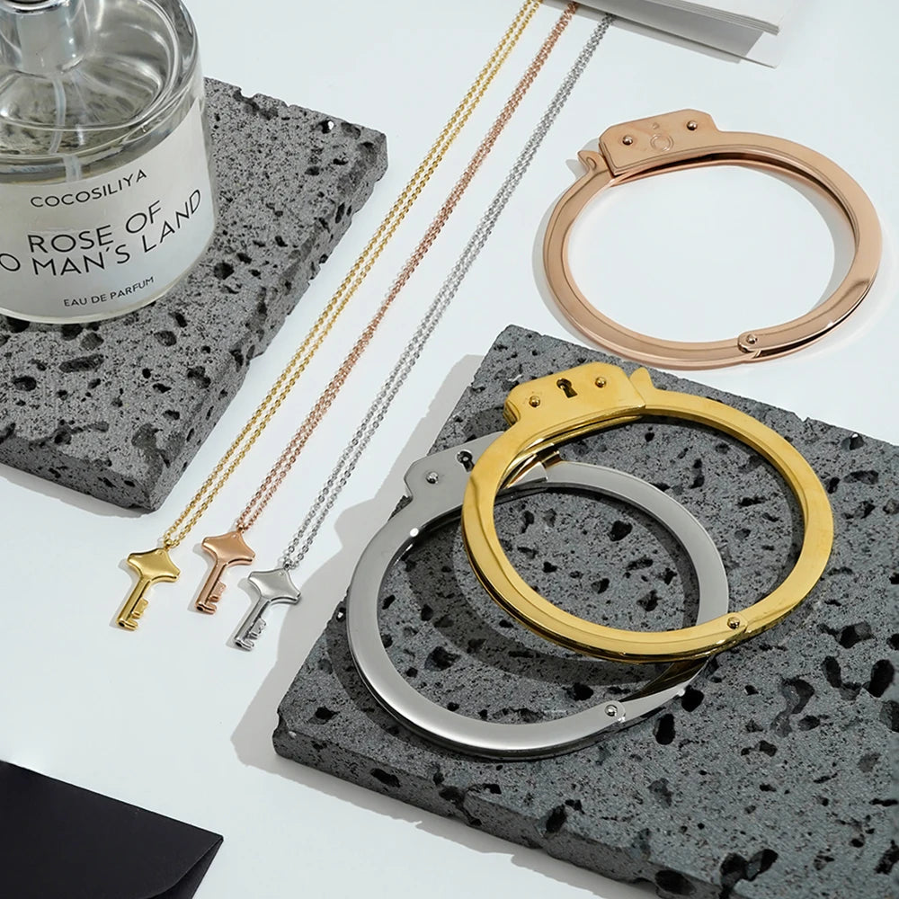 LOCK & KEY Bond Cuff + Necklace Set-necklace set-SAINT CHIC