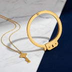 LOCK & KEY Bond Cuff + Necklace Set-necklace set-SAINT CHIC