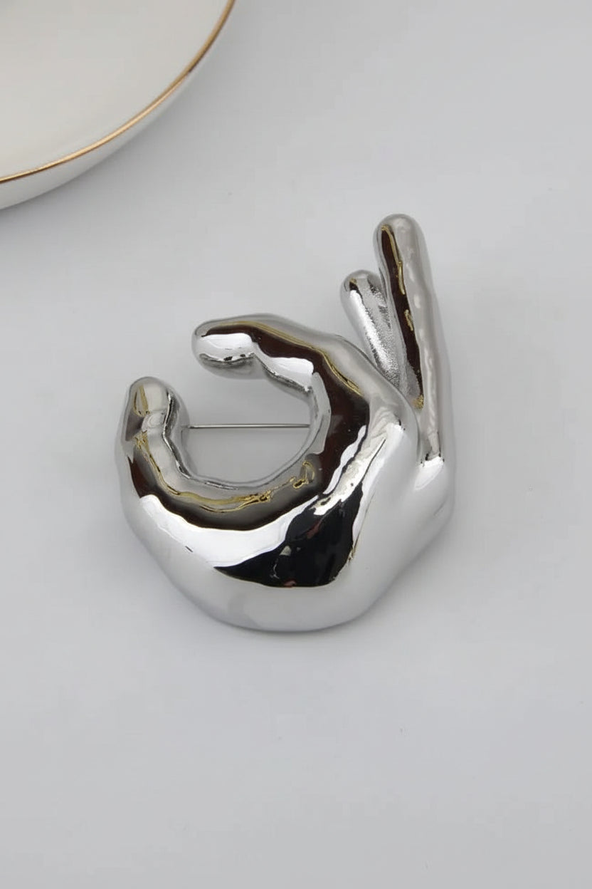 OK PINCH Brooch-brooch-SAINT CHIC