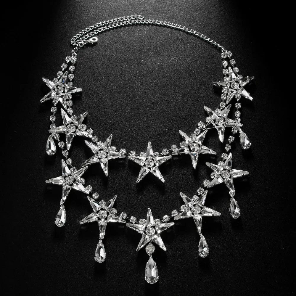 OPULENT Star Choker Necklace – Crystal Drop Statement Piece-Necklace-SAINT CHIC