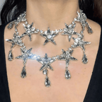 OPULENT Star Choker Necklace – Crystal Drop Statement Piece-Necklace-SAINT CHIC