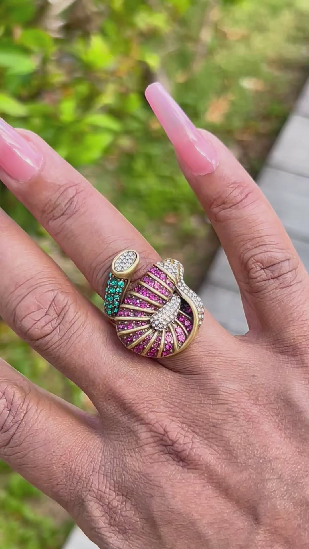 PARADISO Rhinestone Cocktail Ring