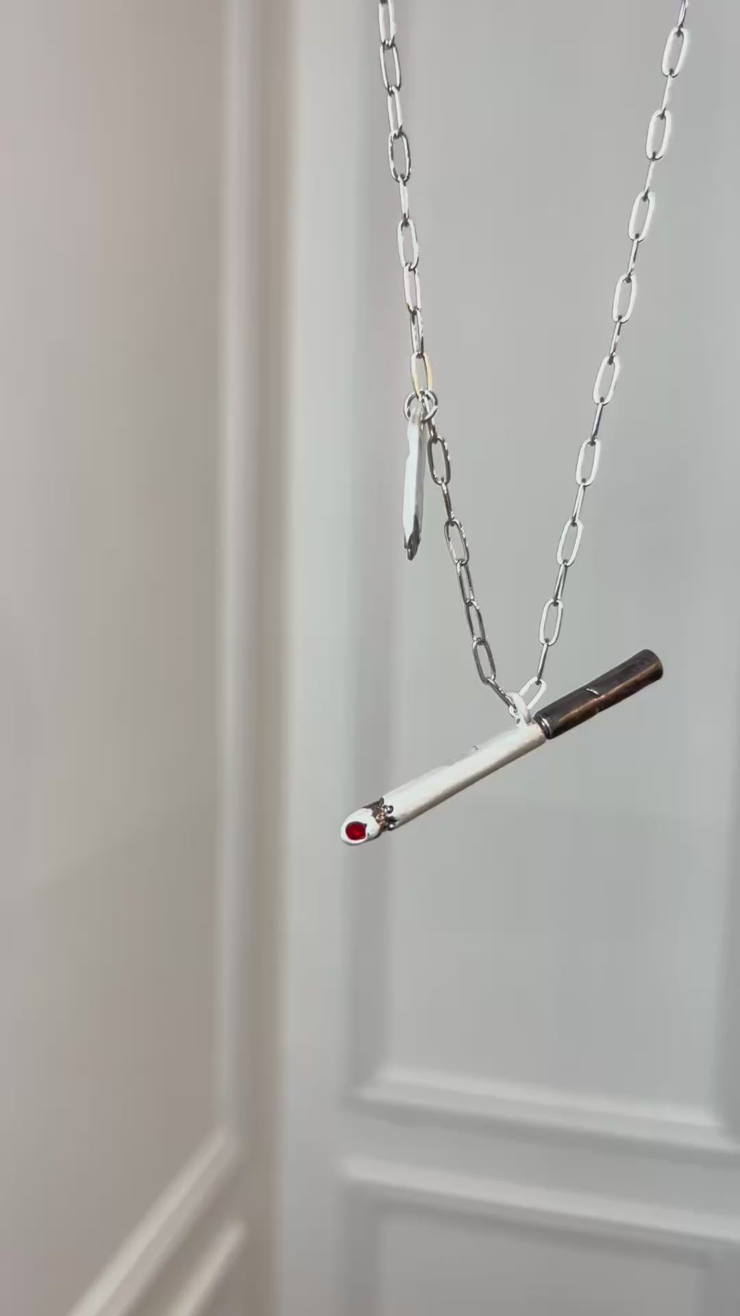 CIG Pendant Necklace with Textured Tag