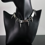 RIVETED Steel Spike Choker Necklace-SAINT CHIC