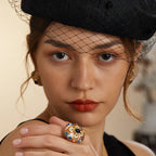 ROSETTE Enamel Ring-Ring-SAINT CHIC