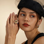 ROSETTE Enamel Ring-Ring-SAINT CHIC