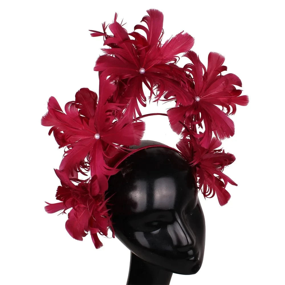 SAINT CHIC hair accessory Wine Red BOUQUET Headband
