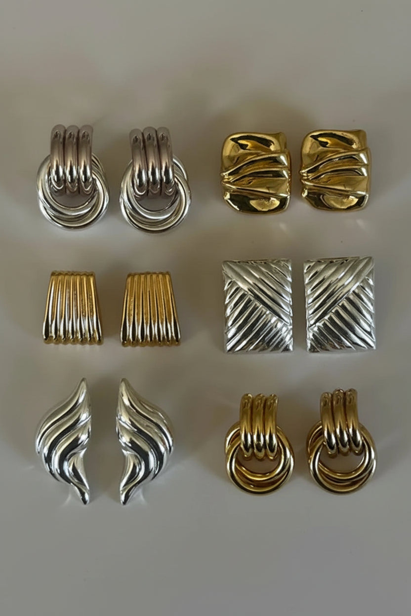 SCULPTURA Vintage Twist Earrings-Earrings-SAINT CHIC Main image