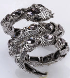 SERPENT Coil Crystal Arm Cuff-Bracelet-SAINT CHIC