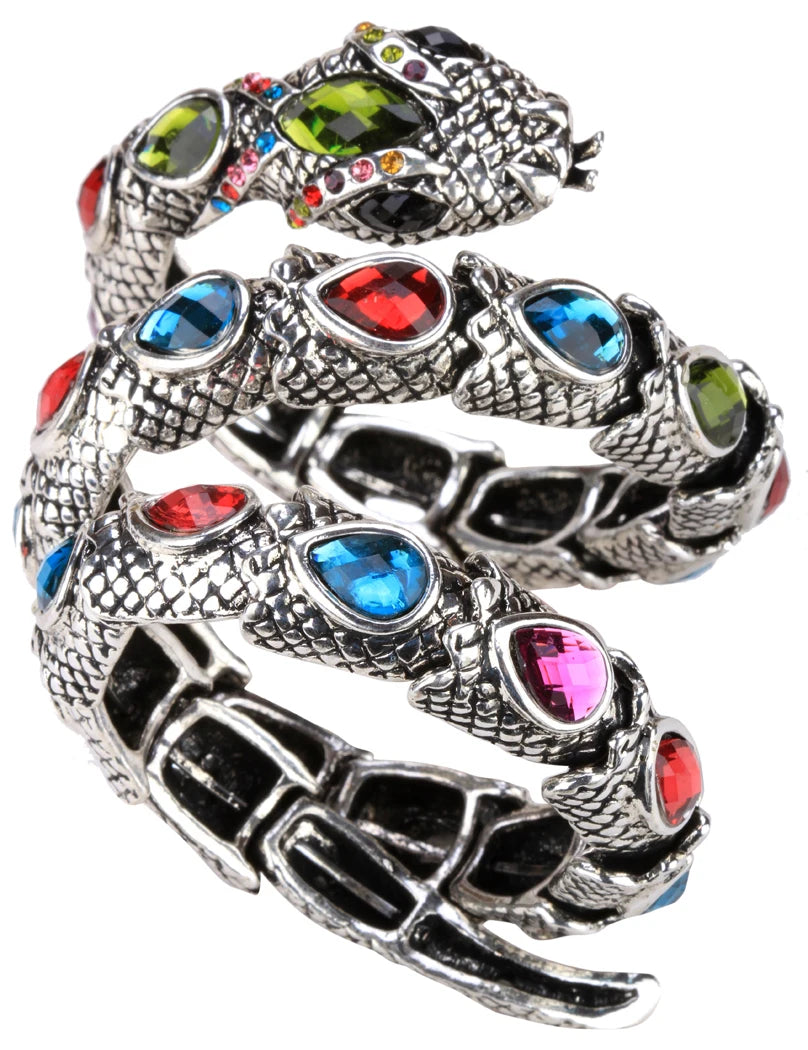 SERPENT Coil Crystal Arm Cuff-Bracelet-SAINT CHIC