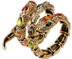 SERPENT Coil Crystal Arm Cuff-Bracelet-SAINT CHIC