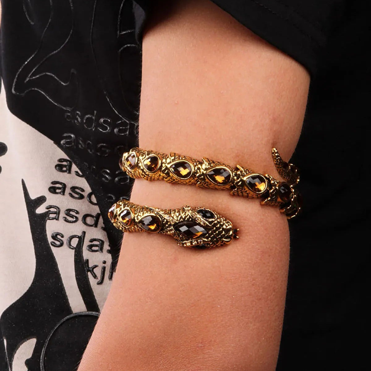 SERPENT Coil Crystal Arm Cuff Secondary image