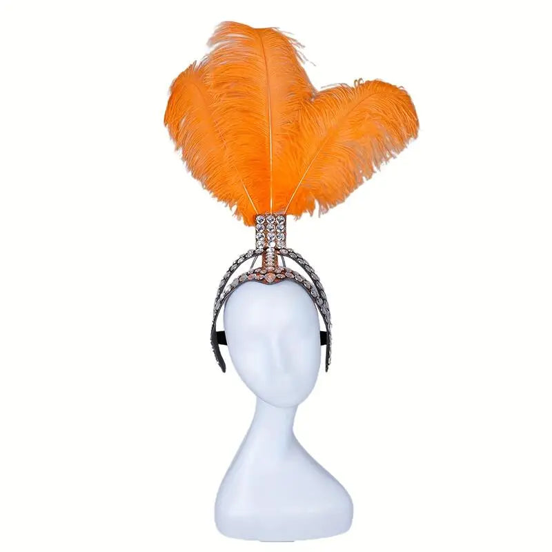 SHOWGIRL Ostrich Feather Headdress-Hair Accessory-SAINT CHIC