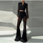 SIREN Sheer Flare Pants-pant-SAINT CHIC