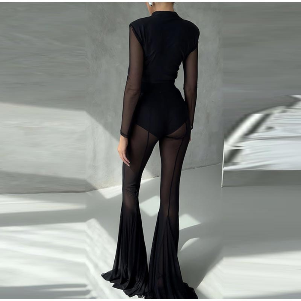 SIREN Sheer Flare Pants-pant-SAINT CHIC