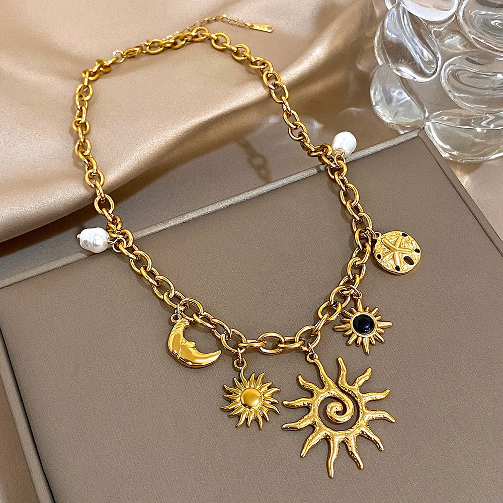 SOL & LUNA Charm Necklace Collection-necklace-SAINT CHIC