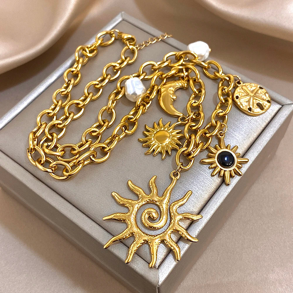 SOL & LUNA Charm Necklace Collection-necklace-SAINT CHIC