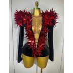STARBURST Velvet Mesh Illusion Bodysuit-bodysuit-SAINT CHIC