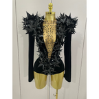 STARBURST Velvet Mesh Illusion Bodysuit-bodysuit-SAINT CHIC