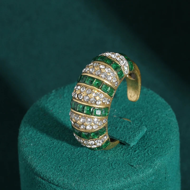 LUNA Rhinestone Horn Ring