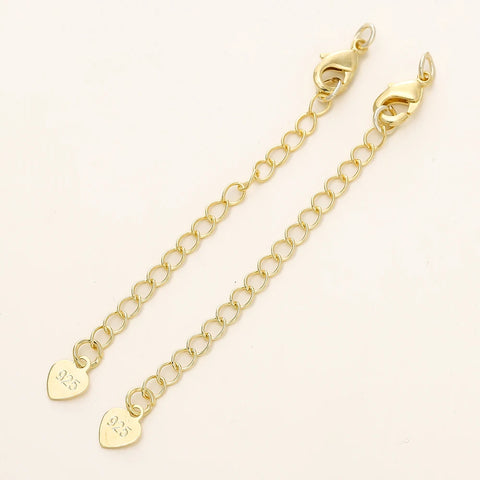 GOLD PLATED EXTENSION CHAINS – 5pc Charm Set with Lobster Clasps