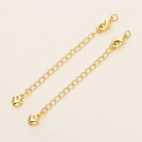 GOLD PLATED EXTENSION CHAINS – 5pc Charm Set with Lobster Clasps
