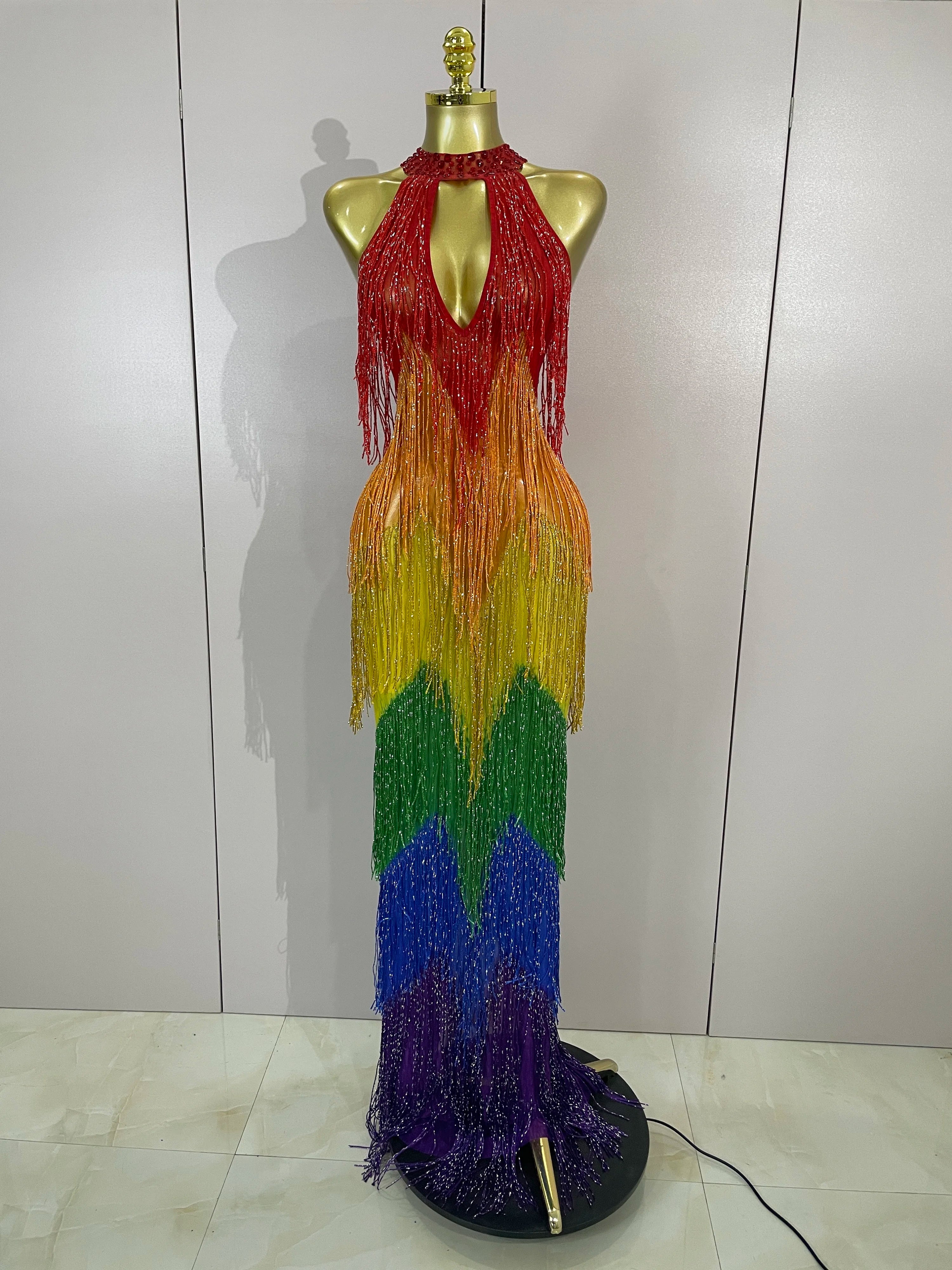 RAINBOW Mesh Gown