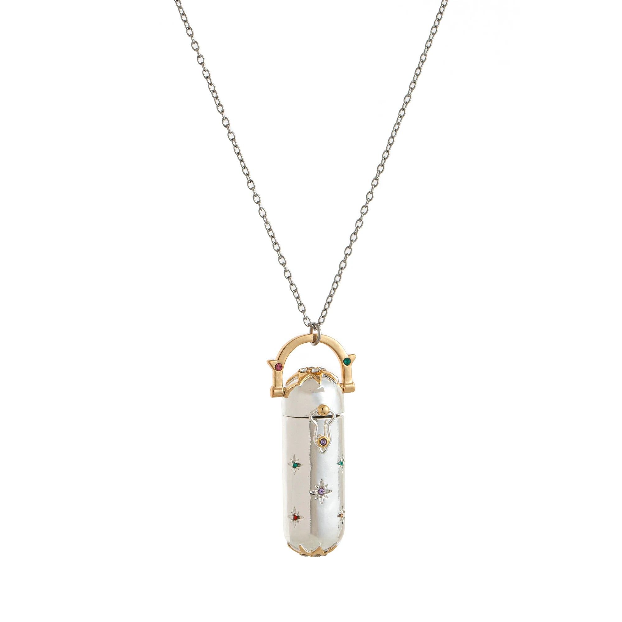 Necklace with a pendant on a white background