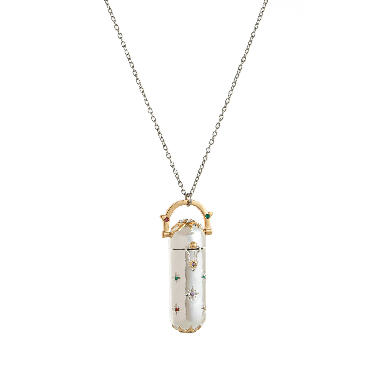 Necklace with a pendant on a white background