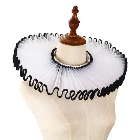 PLEAT DRAMA Mesh Ruffle Collar