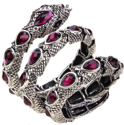 SERPENT Coil Crystal Arm Cuff
