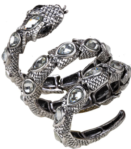 SERPENT Coil Crystal Arm Cuff