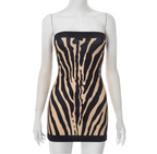 ZEBRA ILLUSION Mini Dress-dress-SAINT CHIC