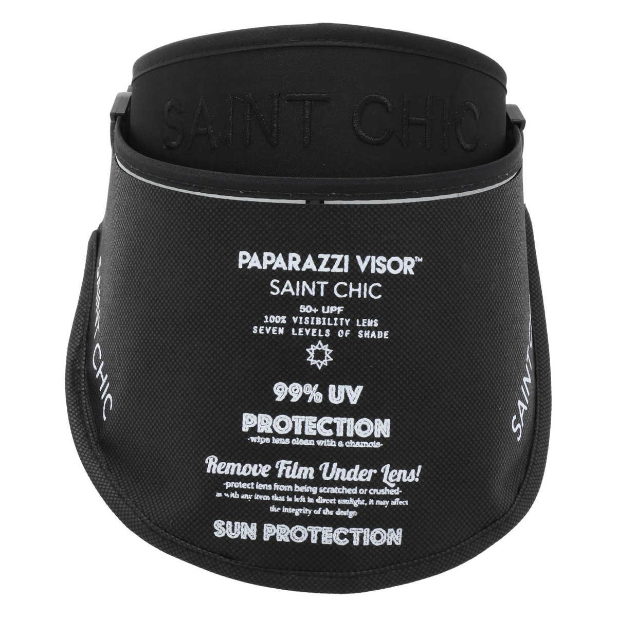 BLACK PAPARAZZI VISOR® 2.0 – Original Rainbow Lens UV Sun Shield with UPF 50+-Hats-SAINT CHIC-SAINT CHIC