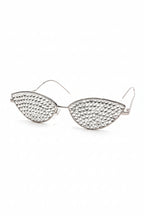 CAT-EYE Rhinestone Sun Glasses-Sunglasses-SAINT CHIC-Silver-SAINT CHIC