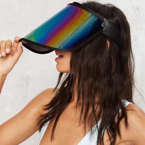 PAPARAZZI VISOR® 1.0 – Black Rainbow Lens Sun Shield-Hats-SAINT CHIC-SAINT CHIC